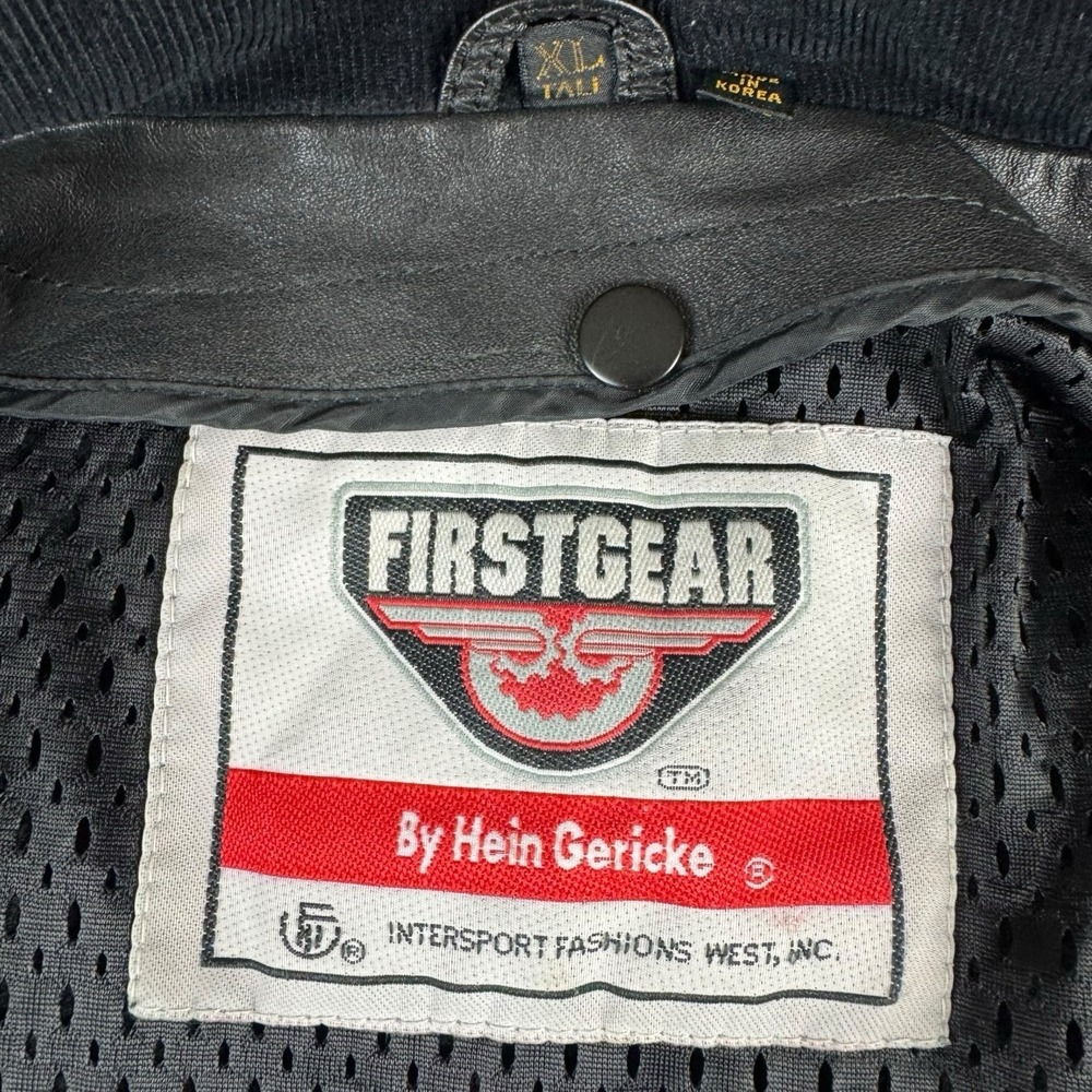 Vintage Firstgear Hein Gericke Leather Motorcycle Jacket Men's XL Tall - Picture 4 of 6